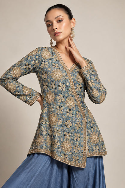 Indigo Meher Printed Palazzo Set