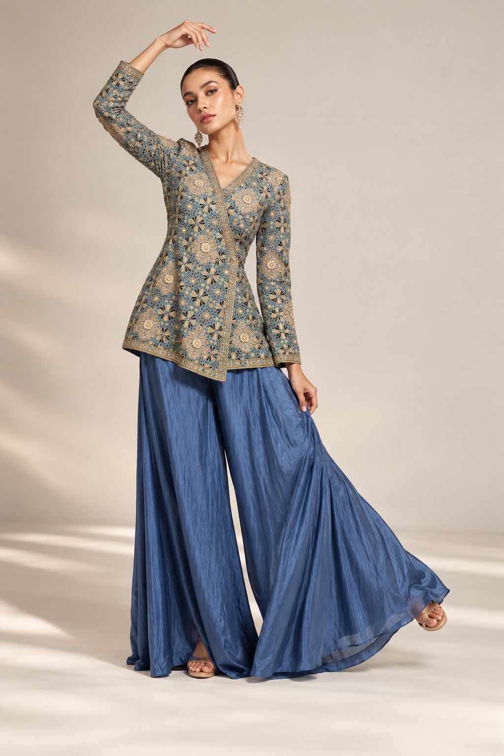 Indigo Meher Printed Palazzo Set