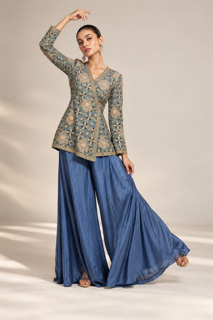 Indigo Meher Printed Palazzo Set
