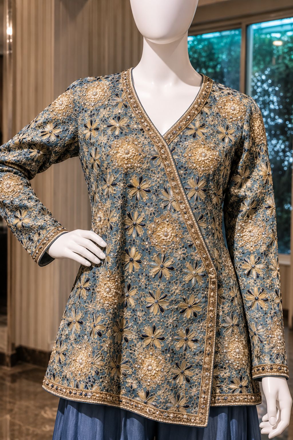 Indigo Meher Printed Palazzo Set
