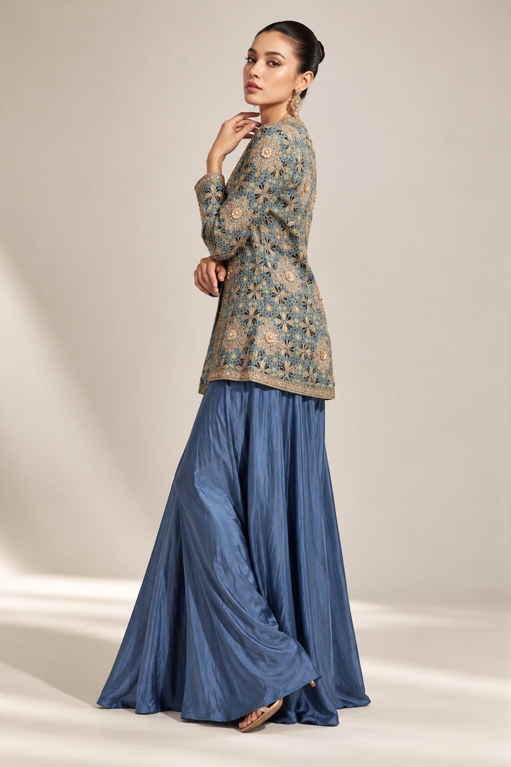 Indigo Meher Printed Palazzo Set