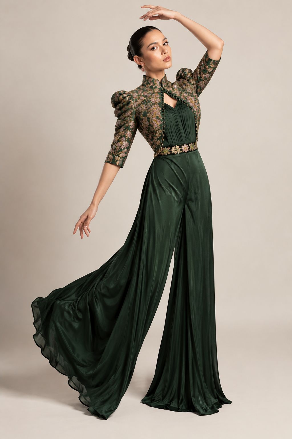 Emerald Rhapsody Couture Jumpsuit
