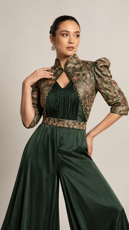 Emerald Rhapsody Couture Jumpsuit