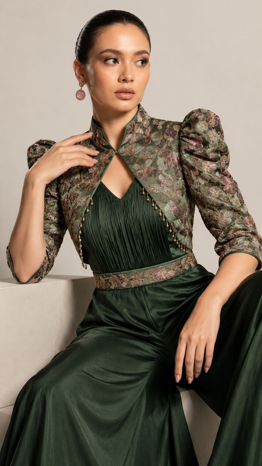 Emerald Rhapsody Couture Jumpsuit