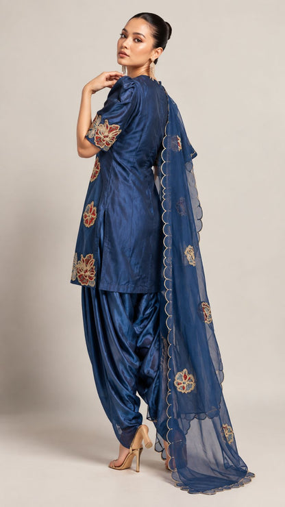 Cobalt Gulmohar Sharara Set