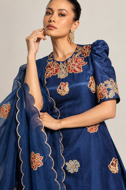 Cobalt Gulmohar Sharara Set