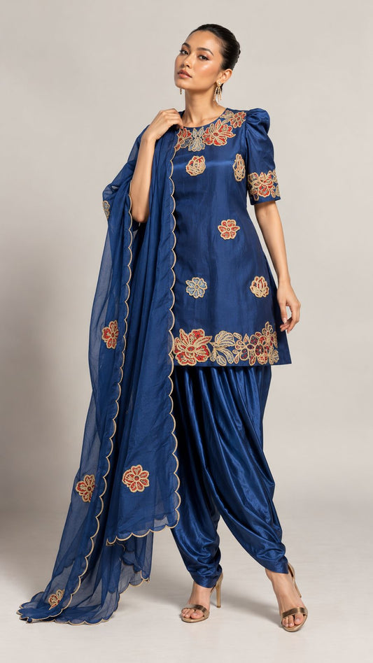 Cobalt Gulmohar Sharara Set