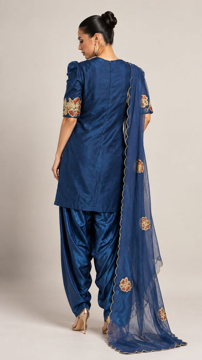 Cobalt Gulmohar Sharara Set
