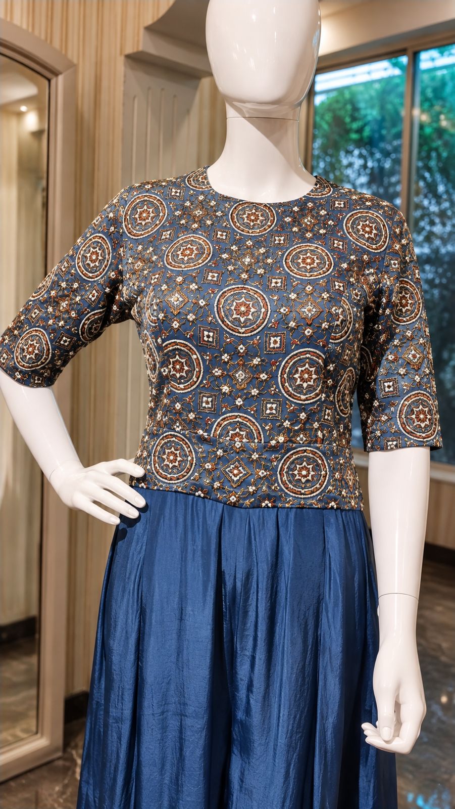 Cobalt Mosaic Palazzo Jumpsuit