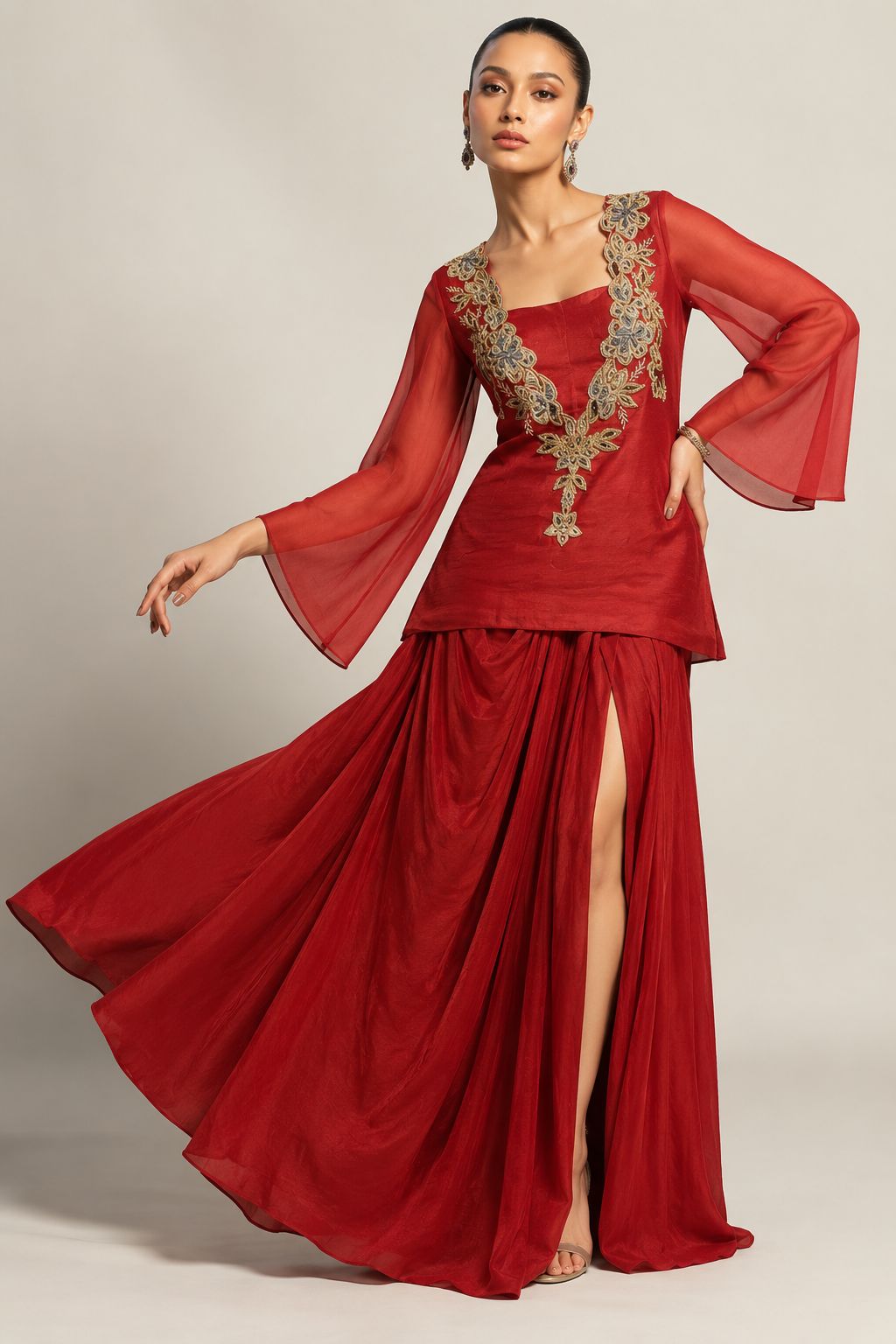 Ruby Zareen Slit Skirt Ensemble