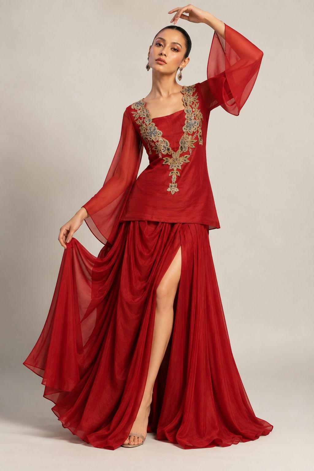 Ruby Zareen Slit Skirt Ensemble