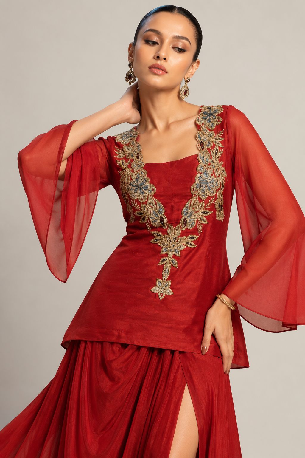 Ruby Zareen Slit Skirt Ensemble