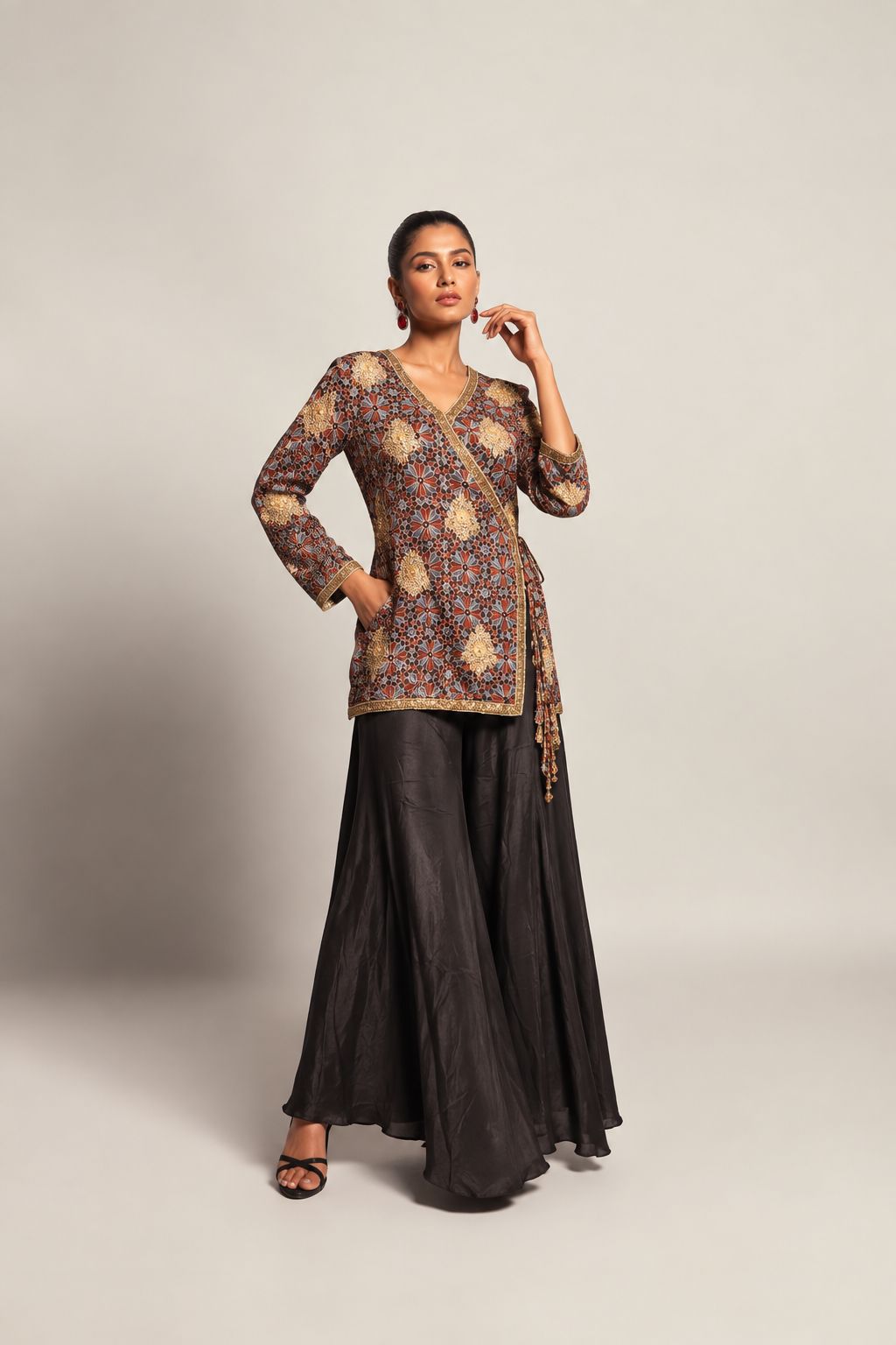 Noir Mehrun Printed Wrap Ensemble