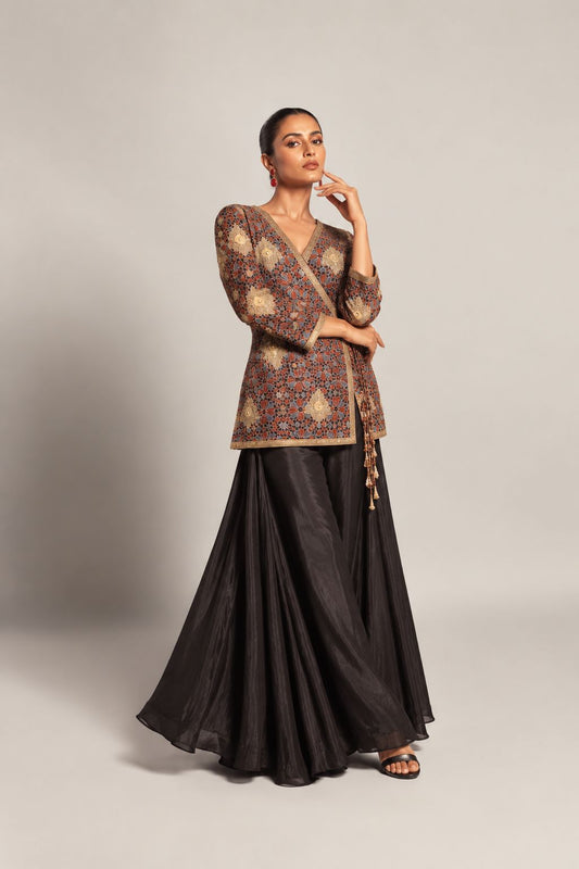 Noir Mehrun Printed Wrap Ensemble