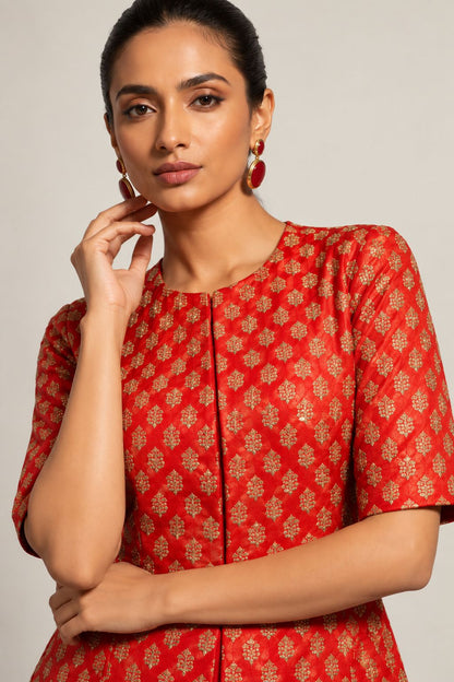 Scarlet Noor Brocade Flare Set