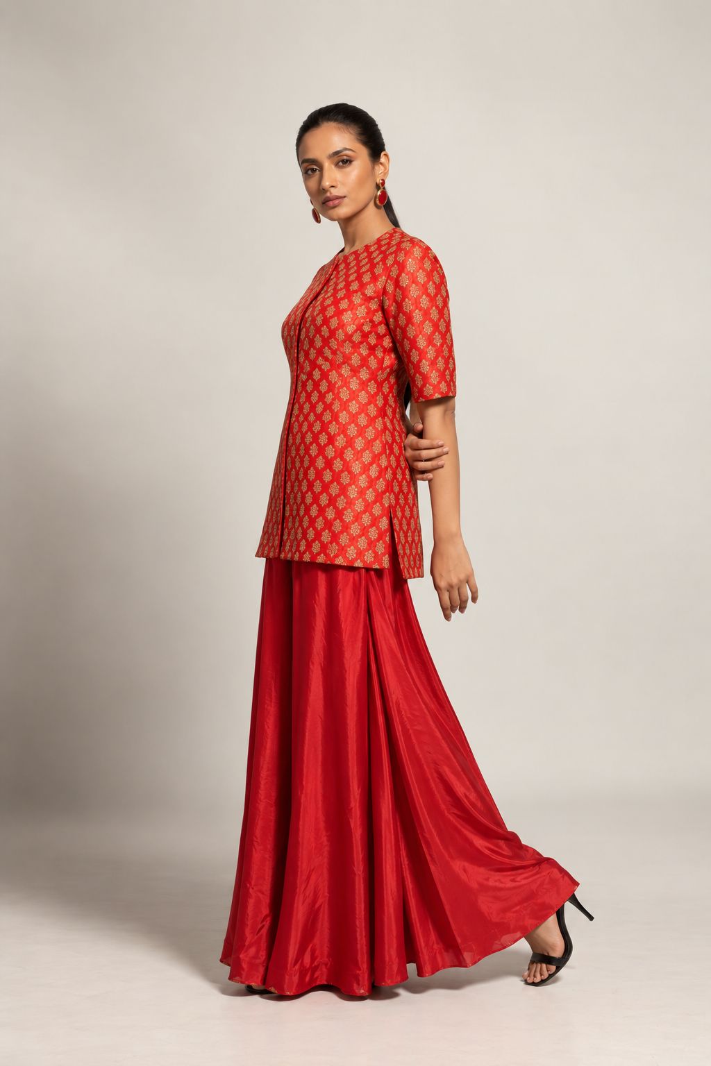 Scarlet Noor Brocade Flare Set