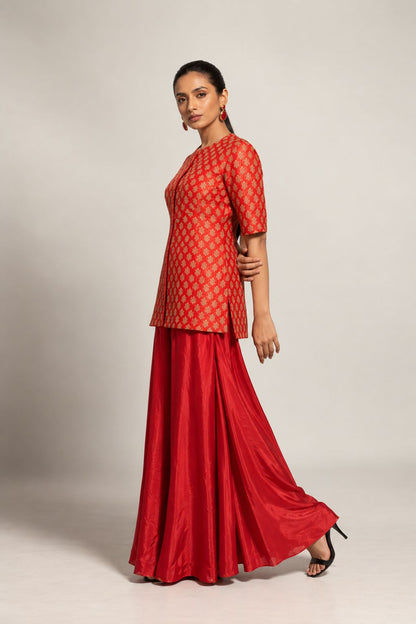 Scarlet Noor Brocade Flare Set