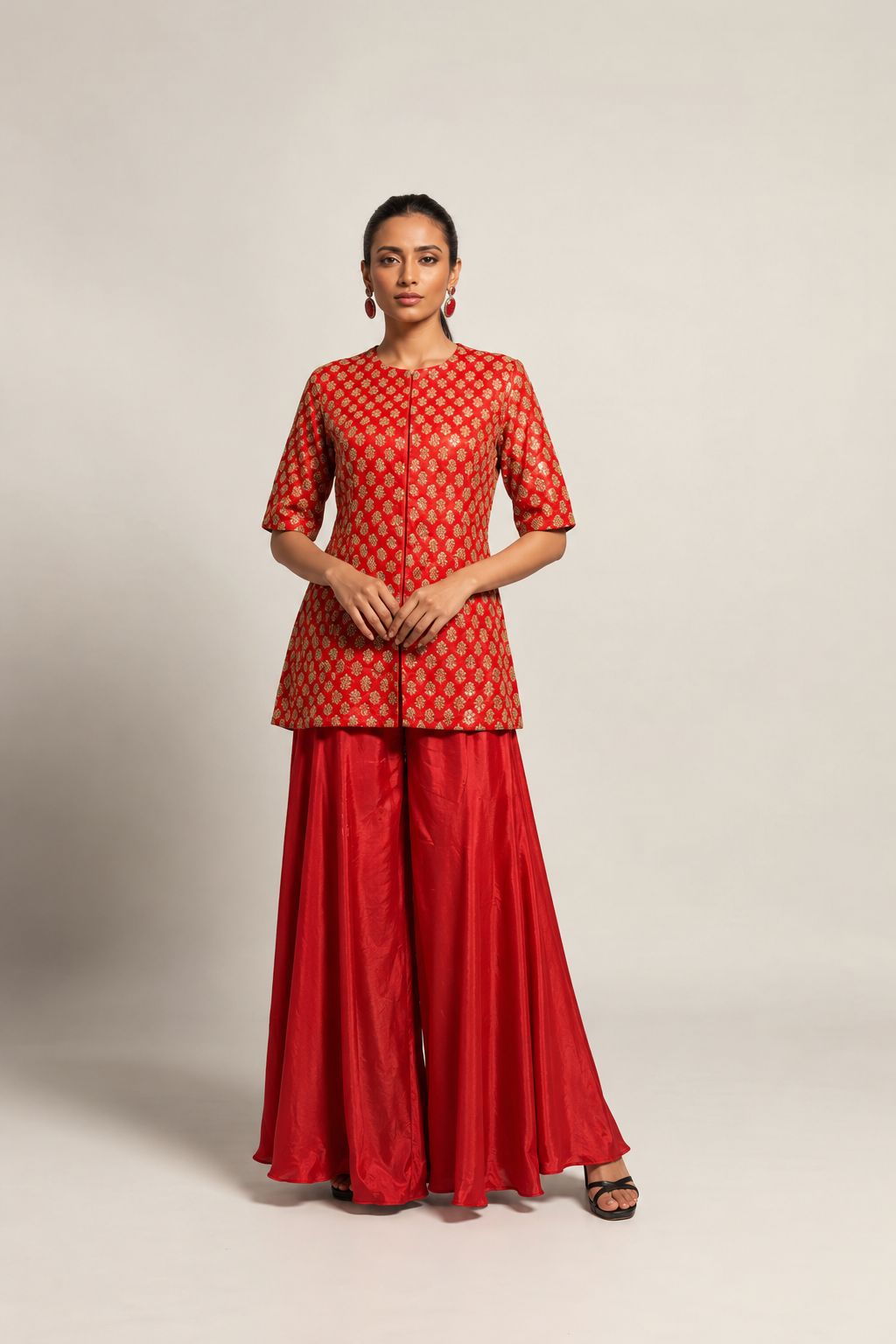Scarlet Noor Brocade Flare Set