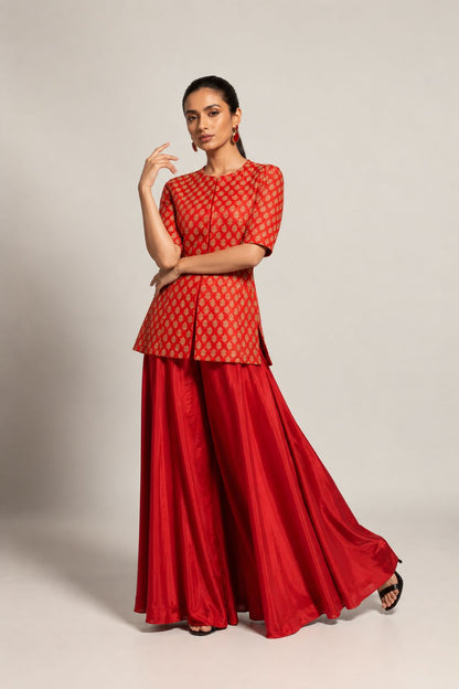 Scarlet Noor Brocade Flare Set