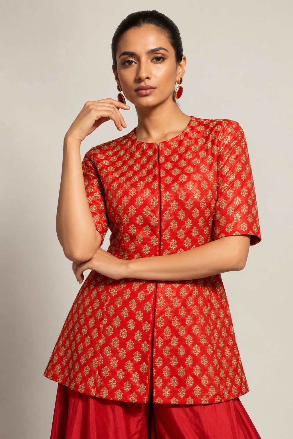 Scarlet Noor Brocade Flare Set