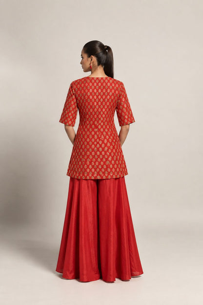 Scarlet Noor Brocade Flare Set
