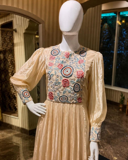 Ivory Embroidered Anarkali Dress