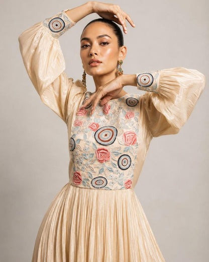 Ivory Embroidered Anarkali Dress
