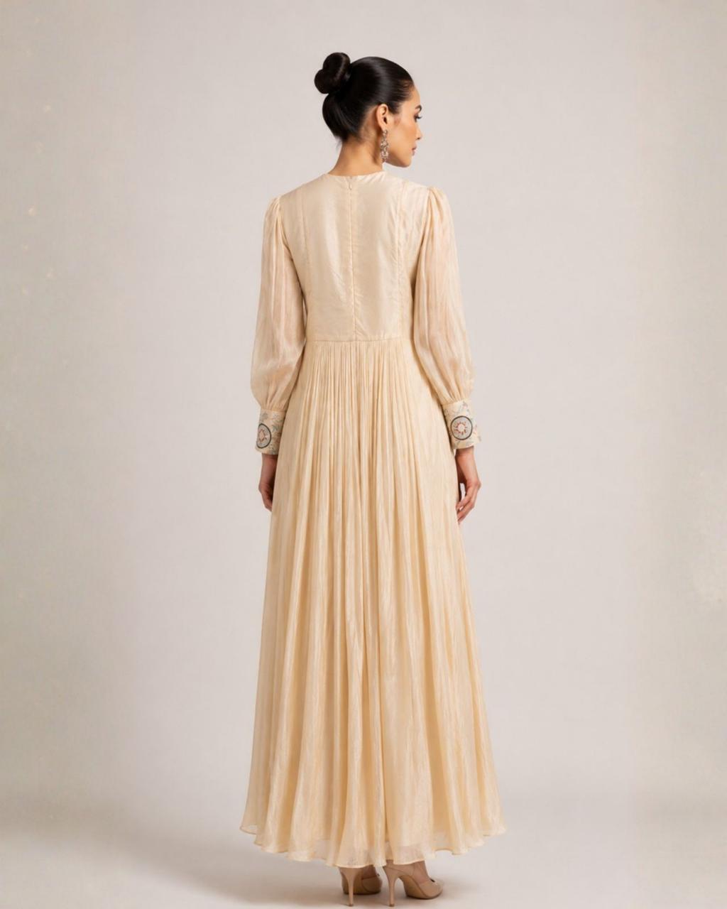 Ivory Embroidered Anarkali Dress