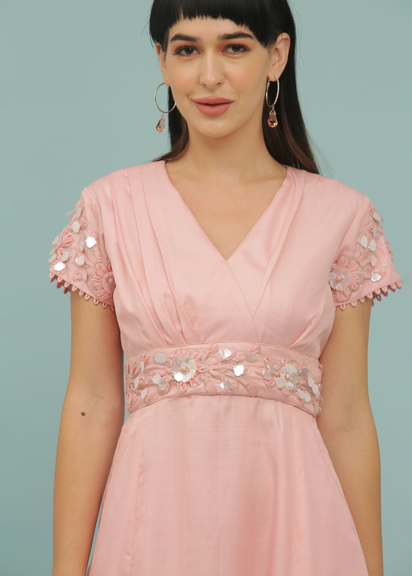 Salmon Pink A-Line Dress