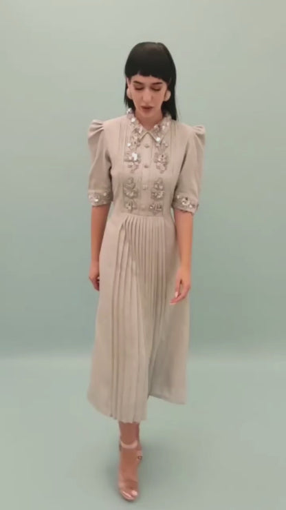 Pewter Grey A-Line Shirt Dress