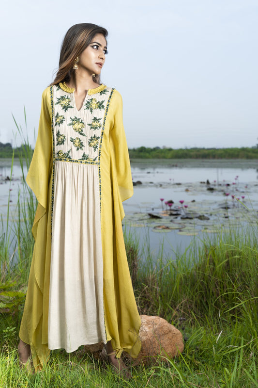 Mustard yellow kaftan